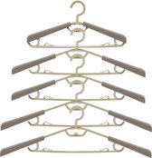 [5 stuks] grote uittrekbare kleerhangers van hoogwaardig kunststof, met ophanghaakjes ruimtebesparend voor kledingkast, kleur grijs