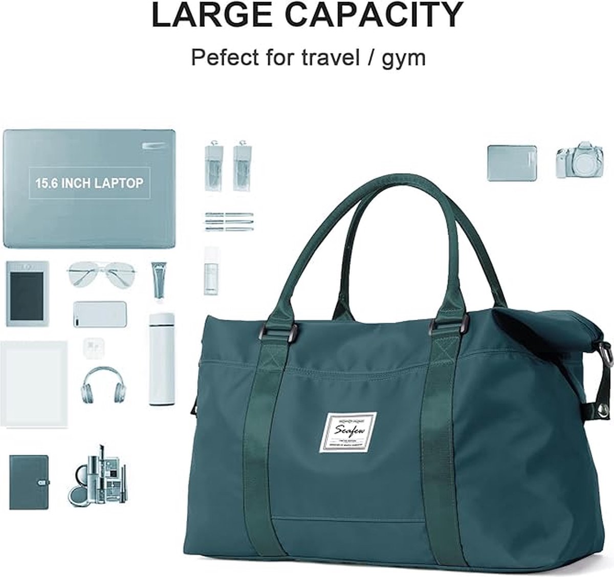 Handbagage tas Weekendtas zwemtas waterdichte Reistas plunjezak Fitnesstas Trainingstas dames voor op reis sportschool,
