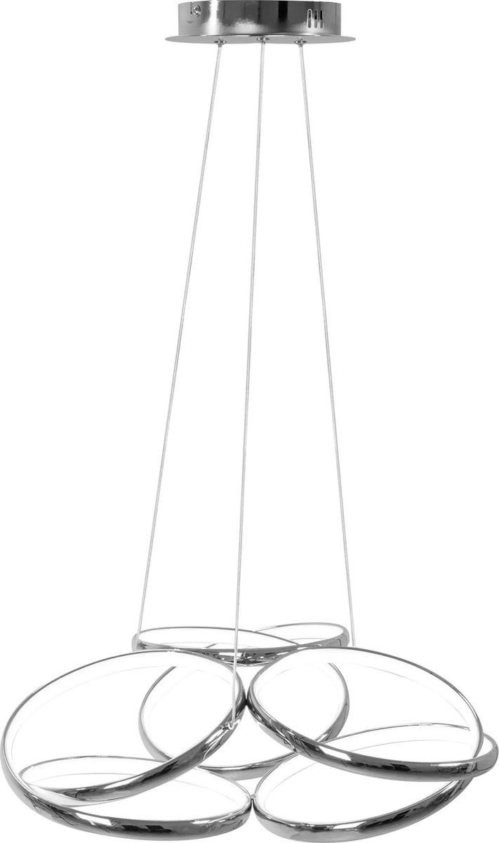 Plafondlamp hanglamp led modern design - aluminium plafondlamp hangend led voor binnen met afstandsbediening - led plafondlamp kleur intensiteit instelbaar - moderne luxe hanglamp chroom remote control kleurtemperatuur instelbaar