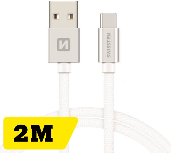 CABLE RENFORCE USB-A VERS USB-C 2M NOIR