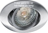 Inbouwspot geborsteld aluminium met ledlamp 230 Volt - Led inbowspot verstelbaar met dimbare ledlamp kleur 3000K - 230Volt inbouwspot met GU10 ledlamp 3000K.