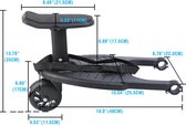 Empire's Product Meerijdplankje Universeel - Meerijdplankje met Zitje - Buggy Zitje - Buggy Board - Buggyplankje - Kinderwagen Accessoires - Rolplank max. Lading 25kg - Zwart