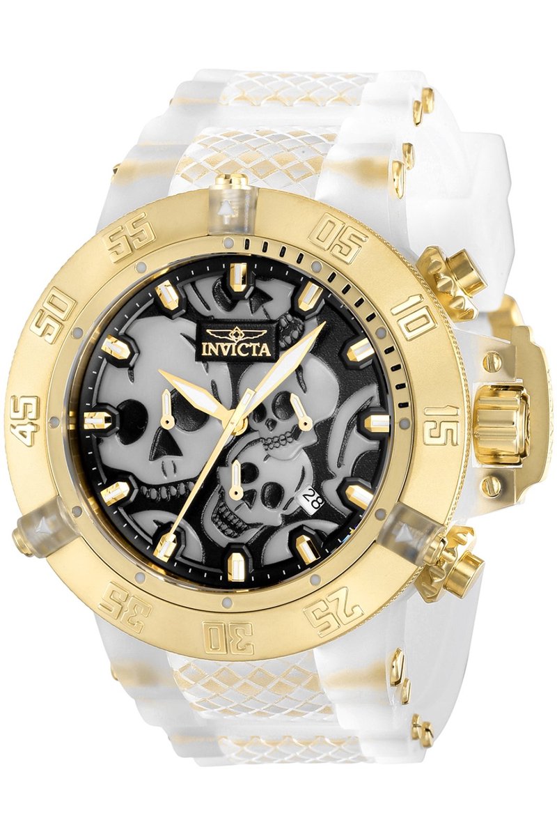 Invicta Subaqua 37328 Heren Horloge - Waterdicht - Analoog - Quartz Uurwerk - Roestvrij Staal met zwarte Wijzerplaat - 50mm