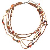 Collier Behave - marron - collier de couches - collier de perles - perles brunes - 42 cm
