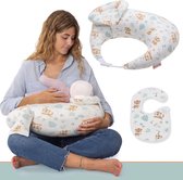 Voedingskussen. Ergonomisch voedingskussen. Borstvoedingskussen hoes van 100% katoen, wasbaar, met zak en verstelbare riem, klein 45° anti-reflux-kussen voor baby's.
