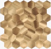 Zelfklevende Mozaiek Hexagon Goud - Wandpanelen tegelsticker plaktegels Hexagon Deco Backsplash Badkamer Keuken Aluminium Toplaag