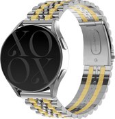 xoxo Wildhearts stalen smartwatch bandje 22mm - Geschikt voor Samsung Galaxy Watch 3 45mm / Watch 1 46mm / Gear S3 Classic & Frontier - Polar Vantage M / M2 / Grit X - Huawei Watch GT 1/2/3 46mm / GT 2 Pro - met horloge inkorter - Zilver/goud