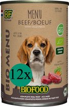 Biofood organic hond rund menu blik - 400 gr - 12 stuks