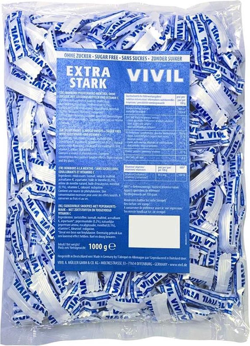 Vivil | Extra Strong | Suikervrij | 1 kg | Omdoos 12x