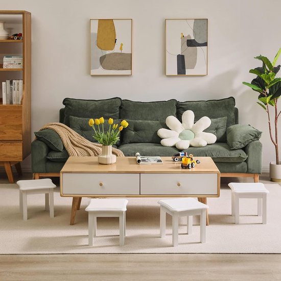 Houten Voetenbankje/ Krukje/ Bankje Vintage | Kruk | Vintage