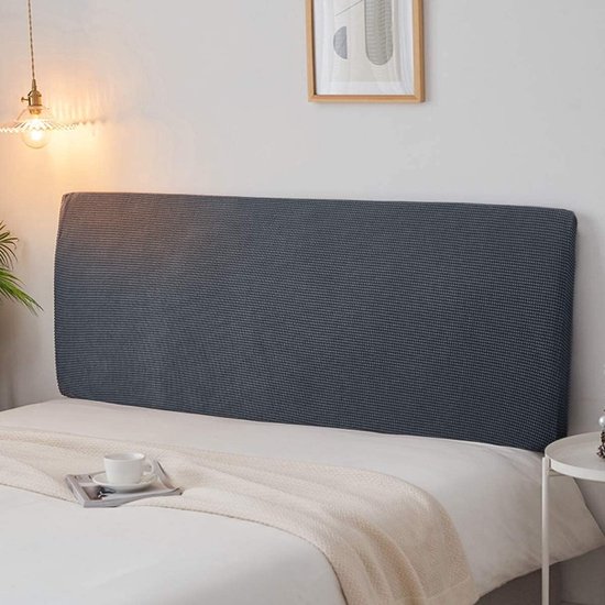 Housses de tête de lit, housse de tête de lit extensible, 180-190 cm, housse de tête de lit épaisse et anti-poussière, gris foncé