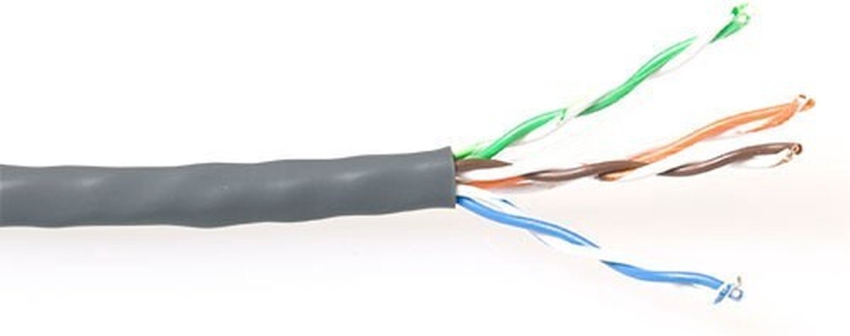 ACT ES100H CAT5E U/UTP PVC Kabel Massief Grijs - 100 meter