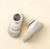 Anti-slip babyschoentjes - Soksloffen - Eerste loopschoentjes van Baby-Slofje - Beige gestreept maat 22