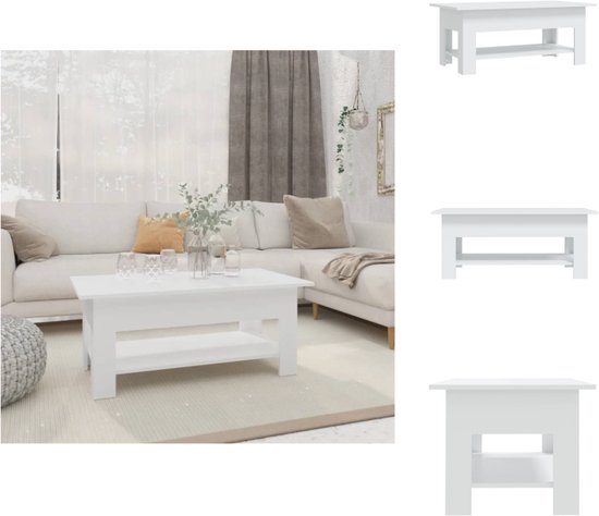 FOREHILL Nest van 2 Tafels Kleine Bijzettafel Set van 2 Kleine Salontafel Witte Driehoek Woonkamer Tafel Houten