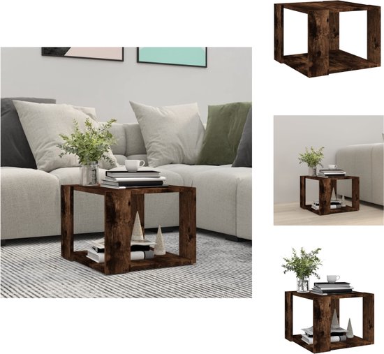 vidaXL Salontafel 80x50,5x52,5 cm bewerkt hout gerookt eikenkleurig