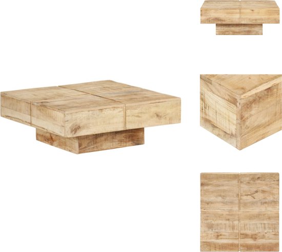 Salontafel 80x50x40 cm massief mangohout en bewerkt hout kopen