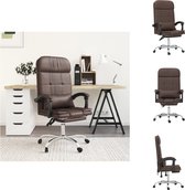 vidaXL Verstelbare Bureaustoel - Massagefunctie - Bruin Kunstleer - 63 x 56 x (112.5 - 122) cm - vidaXL - Bureaustoel