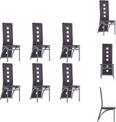 vidaXL Chaises de salle à manger - Set de 6 - Marron - Simili cuir - Structure en acier - Dimensions - 43 x 55,5 x 108 cm - Chaise de salle à manger