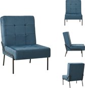 vidaXL Relaxstoel Velvet - Blauw/Zwart - 65x79x87cm - Ergonomisch Design - Fauteuil