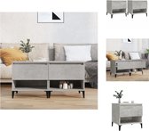 vidaXL Tables d'appoint - Industriel - Set de 2 - Gris béton - 50 x 46 x 50 cm - Avec tiroir et compartiment - Pieds en métal - Table