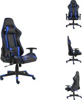 vidaXL Gamingstoel - Zwart/Blauw - Computerstoel - Hoge rugleuning - Ergonomisch - Verstelbaar - Bureaustoel