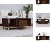 vidaXL Salontafel - Bruineiken - 90 x 50 x 36.5 cm - Duurzaam bewerkt hout - Veel opbergruimte - Tafel