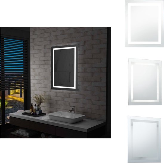 vidaXL Miroir LED Salle de bain - 60 x 80 cm - Siècle des Lumières - IP44 - Miroir