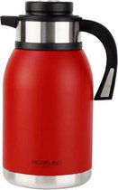 Michelino 54540 - Thermosfles 2 liter - dubbelwandig - drankendispenser - geïsoleerde kan - koffie thee theepot - Nora Rood
