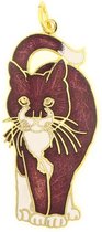 Behave Hanger poes kat paars emaille 4,5 cm