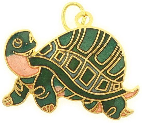 Behave Hanger schildpad groen emaille 3 cm