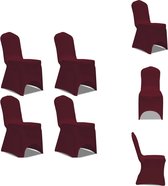 vidaXL Stoelhoes Stretch - Bordeaux - Geschikt voor stoelen tot 100 cm - 10% spandex - 4 stuks - Tuinmeubelhoes