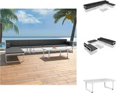 vidaXL Loungeset - Aluminium - Zwarte en witte zittingen - Inclusief salontafel en kussens - 379 x 193 x 60 cm - Tuinset