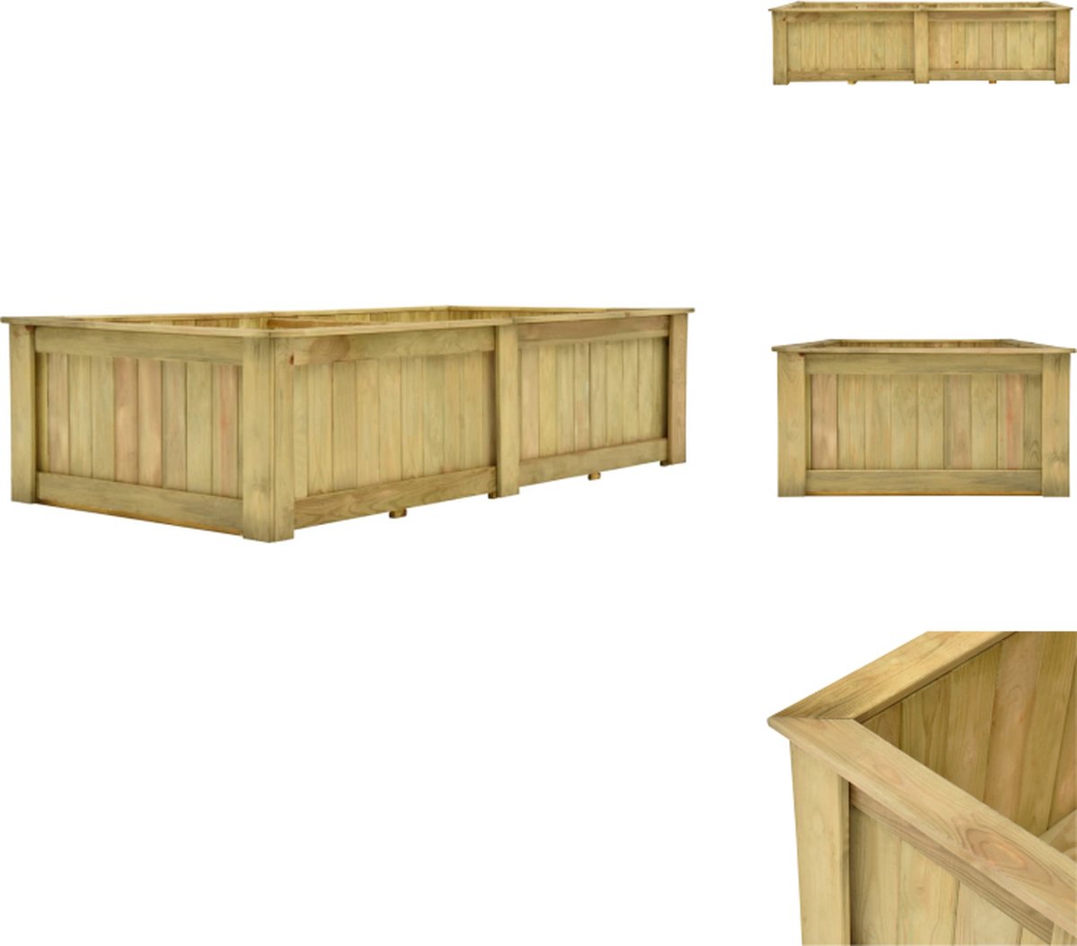 VidaXL Verhoogde houten tuinbak 196x100x50 cm grenenhout groen geïmpregneerd Bloempot