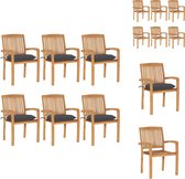 vidaXL - Tuinstoelen - 60 x 57.5 x 90 cm - Teakhouten meubelset - Tuinstoel