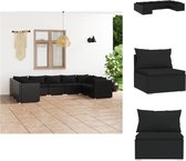 vidaXL Tuinset - Poly Rattan - Zwart - Modulair design - Hoogwaardig materiaal - Stevig frame - Comfortabele kussens - Tuinset
