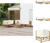 vidaXL Bamboe Lounge Set - 55 x 69 x 65 cm - Duurzaam materiaal - Comfortabele zitervaring - Praktische tafel - Modulair ontwerp - Tuinset