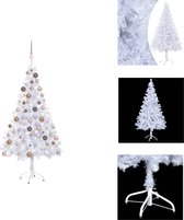 vidaXL Sapin de Noël artificiel - 120 cm - Wit - 230 branches - Éclairage LED- Connexion USB - Sapin de Noël décoratif