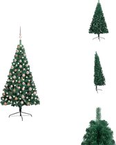 vidaXL Kunstkerstboom - Groen - 68 cm breed - Met LED-verlichting - Decoratieve kerstboom