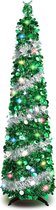 Livano Kerstboom - Kerstversiering - Kunststof - Kunstmatige Kerstbomen - Kerst - Kunstkerstboom - 150 cm - Christmas Tree - Artificial Christmas Tree - Groen/Zilver