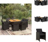 vidaXL Loungeset - 8 Stoelen - Zwart - PE-rattan - Staal frame - Geschikt voor buitengebruik - Tuinset