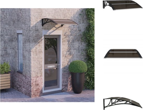 vidaXL Deurluifel 350x80 cm polycarbonaat zwart - Grote Kadoshop