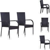 vidaXL Chaises de salle à manger empilables en Poly - 55,5 x 53,5 x 95 cm - Noir - Chaise de jardin