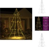 vidaXL Kerstkegelboom - LED Verlichting - 143 x 250 cm - Warmwit - Decoratieve kerstboom