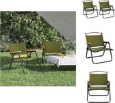 vidaXL Campingstoel Groen - 54 x 43 x 59 cm - Lichtgewicht - Duurzaam Oxford Stof - Inklapbaar - 2 Stuks - Tuinstoel