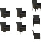 vidaXL Ensemble de chaises de jardin - Zwart - 61 x 60 x 88 cm - Rotin PE - Acier enduit de poudre - Chaise de jardin