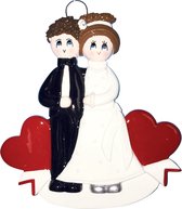 Kersthanger ornament bruidspaar trouwen hart