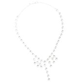 Behave Dames ketting zilver kleur met stenen en hanger 40 cm