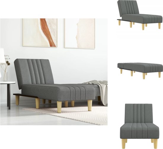 vidaXL Chaise longue - Ajustable - Gris foncé - 55x140x70cm - Expérience d'assise confortable - Chaise longue