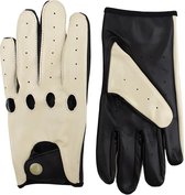 DriveLux™ Echt Lamsleren Autohandschoenen - Deep Onyx & Beige Leren Handschoenen- Dames & Heren Maat (S: 18,5 - 20,5 cm) - Ademend en Waterbestendig - Polished Leather
