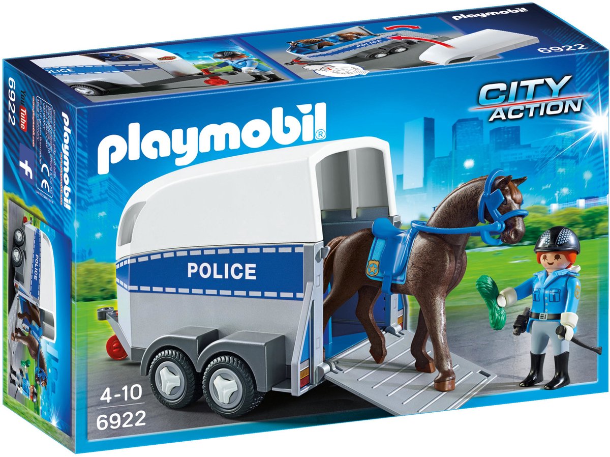 Bol.com Playmobil Bereden politie met trailer - 6922 aanbieding